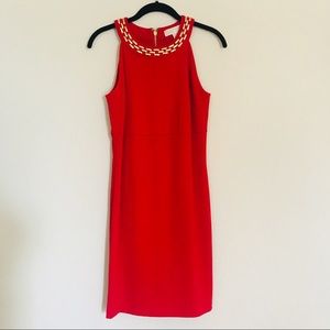 Michael Kors red gold embellished dress